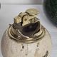Spherical table lighter in genuine travertine – Italy, circa 1970