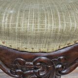 Louis XV style curved desk chair in carved mahogany circa 1850