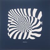Victor Vasarely: Zebras on a Blue Background - Original Signed Silkscreen Print