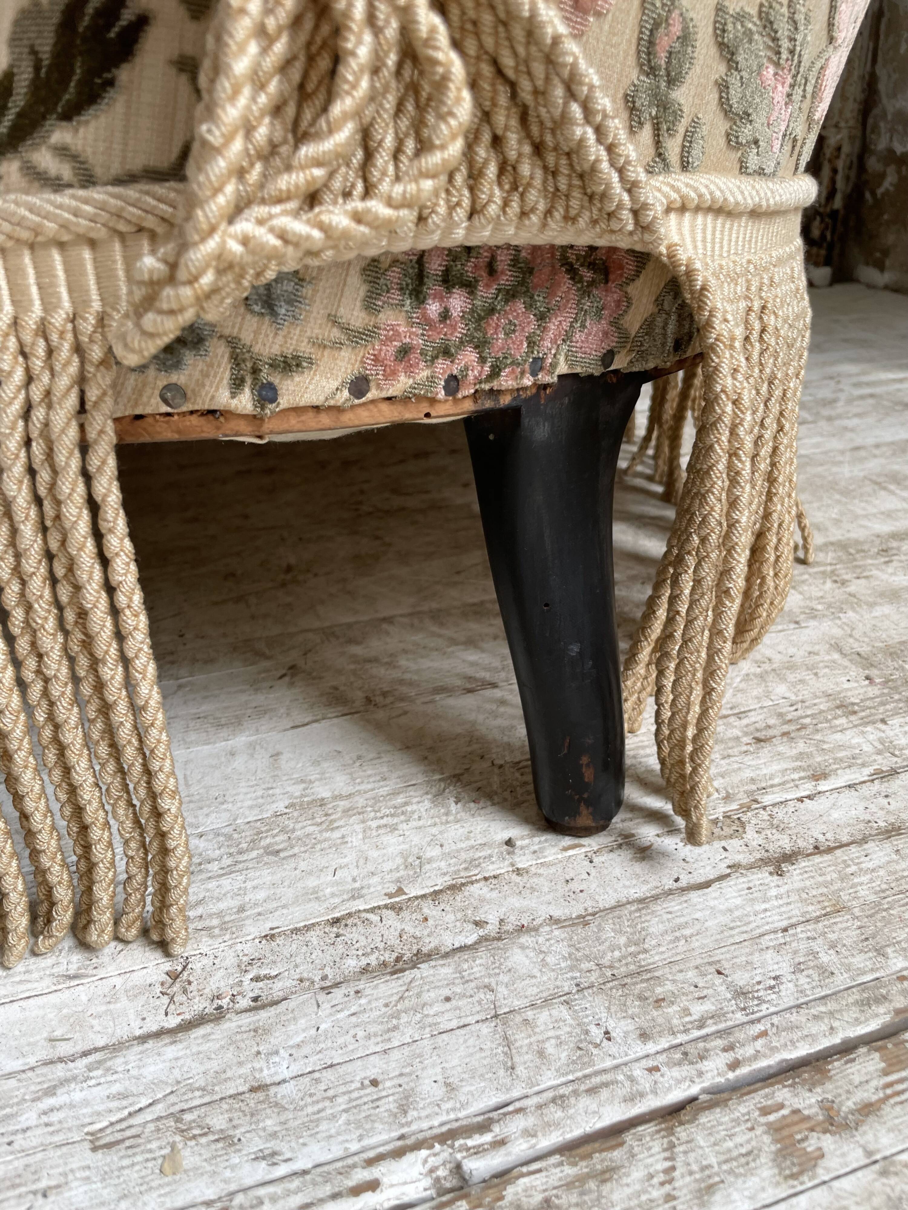 Fauteuil napoléon fleuri XIXème