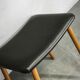 Danish Modern Beech Footstool with Black Vinyl Seat, 1960s