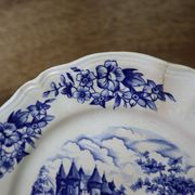 4 vintage Sarreguemines Castle model dessert plates