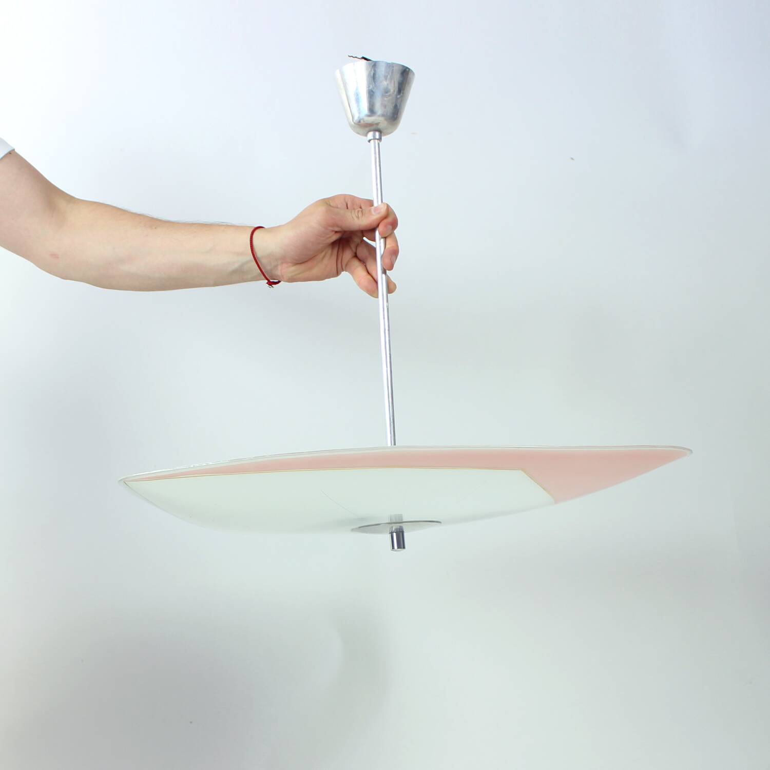 Mid Century Glass Ceiling Light By Napako, Czechoslovakia, 1960s