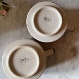 Vintage stoneware lunch cups