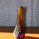 Free-form amber art glass vase by Gyula Budveszel, Hungary, 1990s