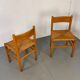 Vintage oak and rush chairs by J Van Heuvel for Advorm, 1950s, set of 2