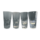 4 vintage cut glass aperitif glasses