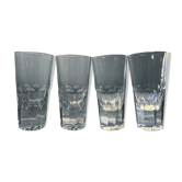 4 vintage cut glass aperitif glasses