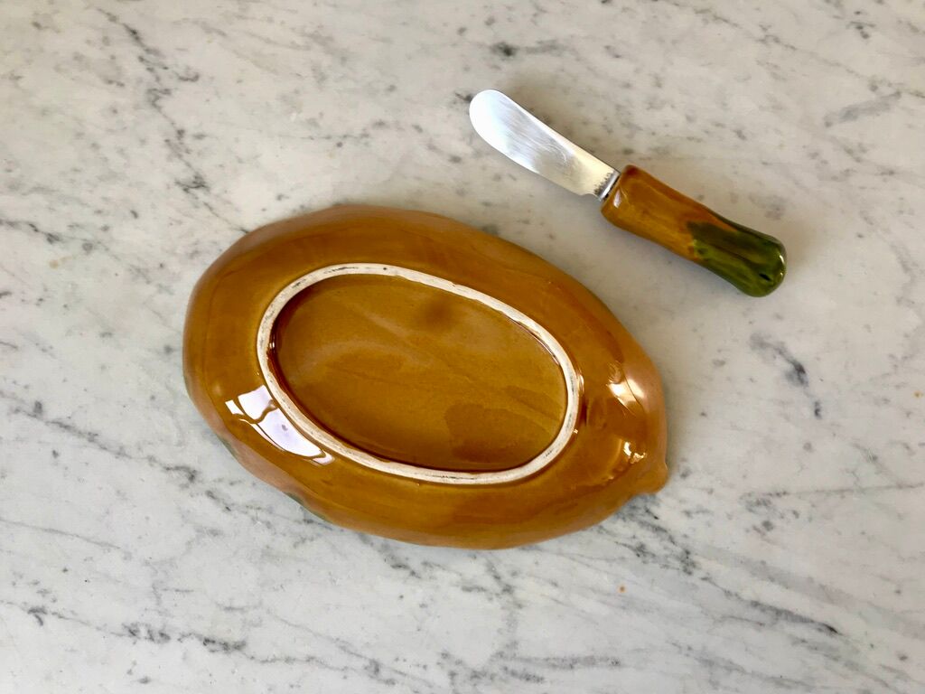 Vallauris ceramic butter dish 70s