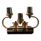 Art Deco candle holder in wood and brass