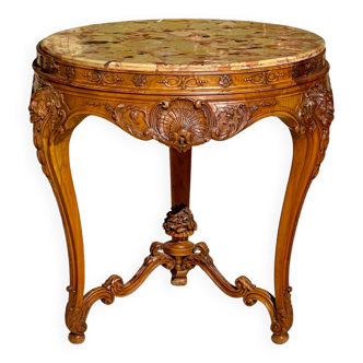 Walnut pedestal table Louis XV style