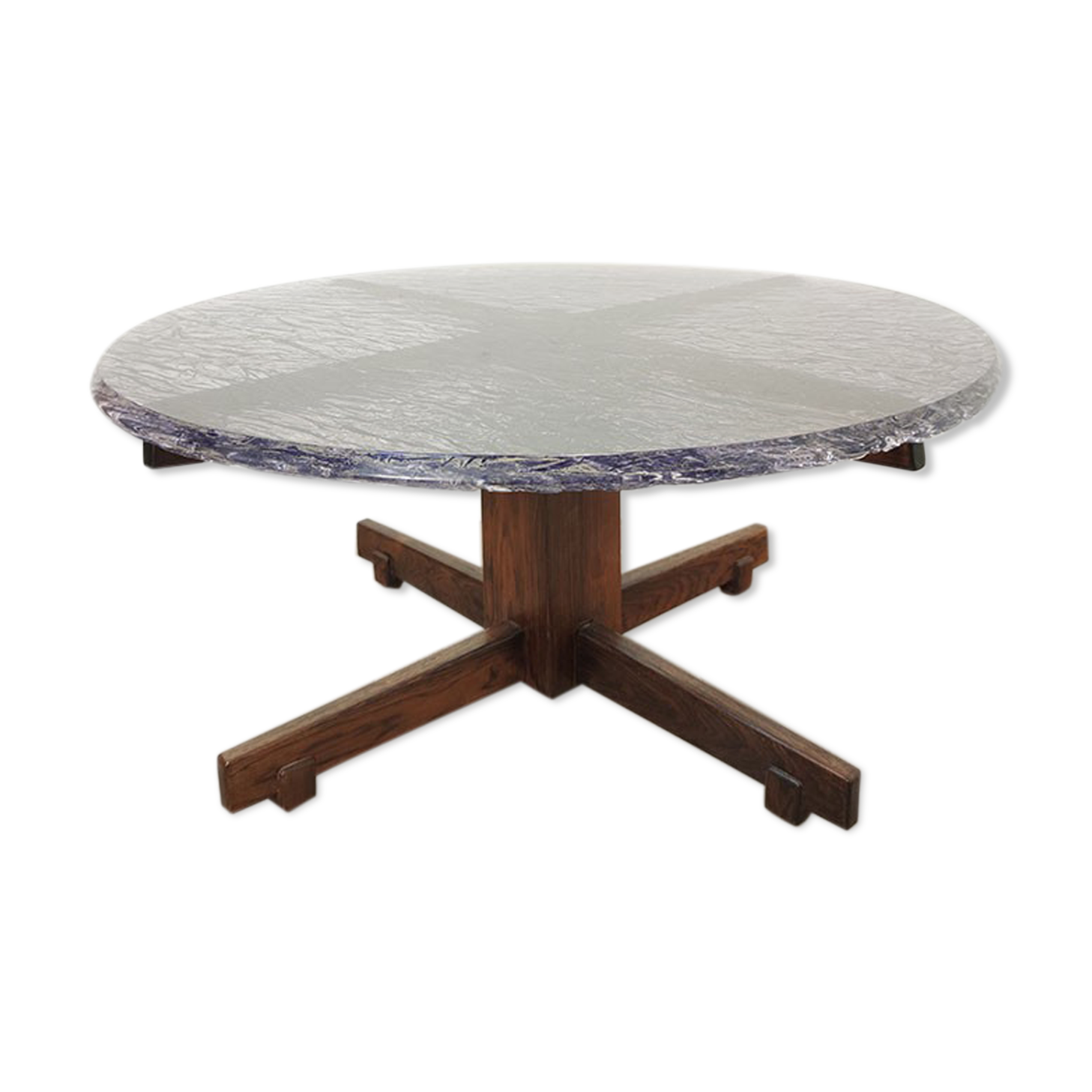 Vintage coffee table in resin and rosewood around 1960