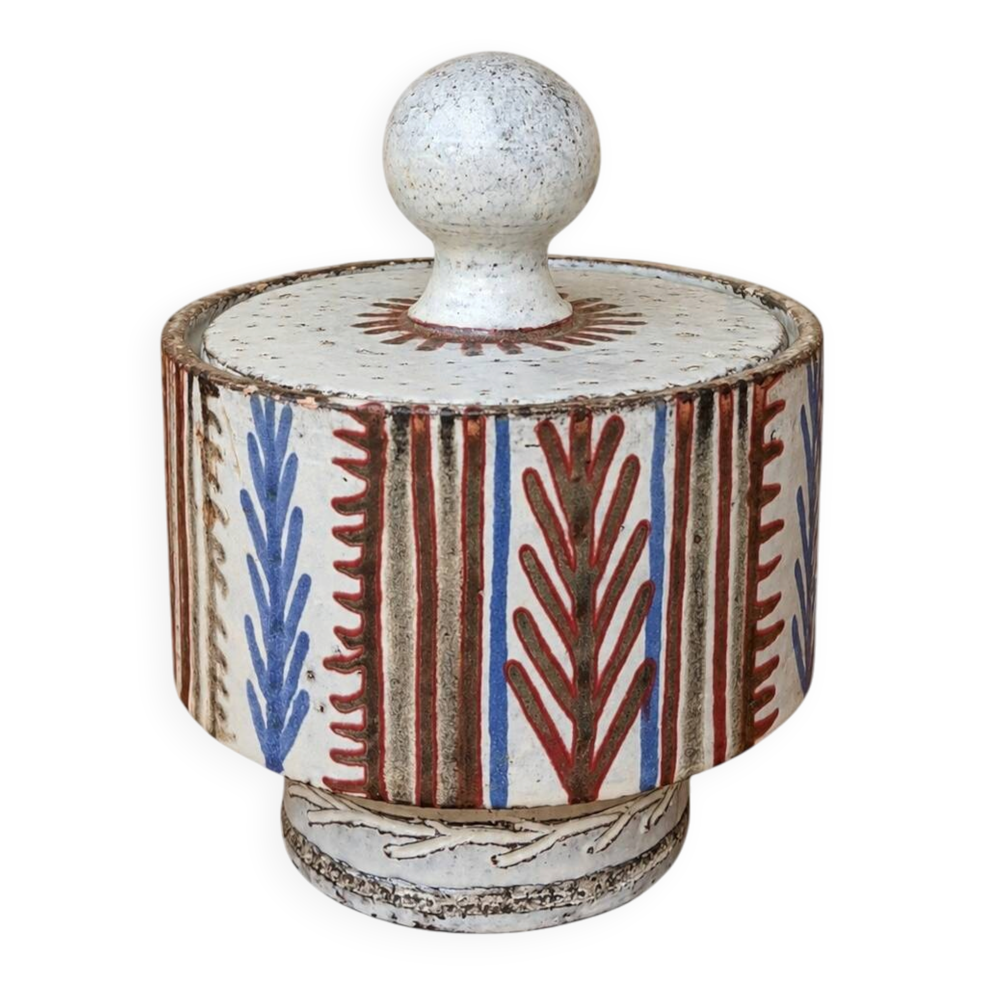 Covered ceramic box from the Le Mûrier Workshop