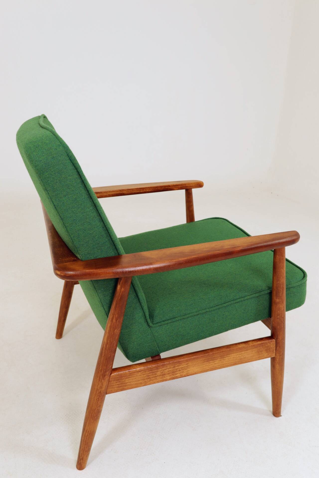 Mid Century Lounge Chair Vintage Moss Wool, Poland 1960