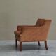 1970s patinated leather Scandinavian lounge chair