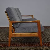 Canapé de style scandinave en merisier, années 1960
