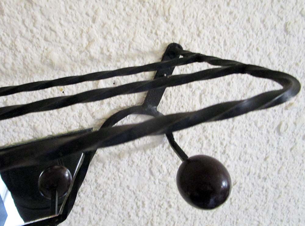 Wrought iron wall rack