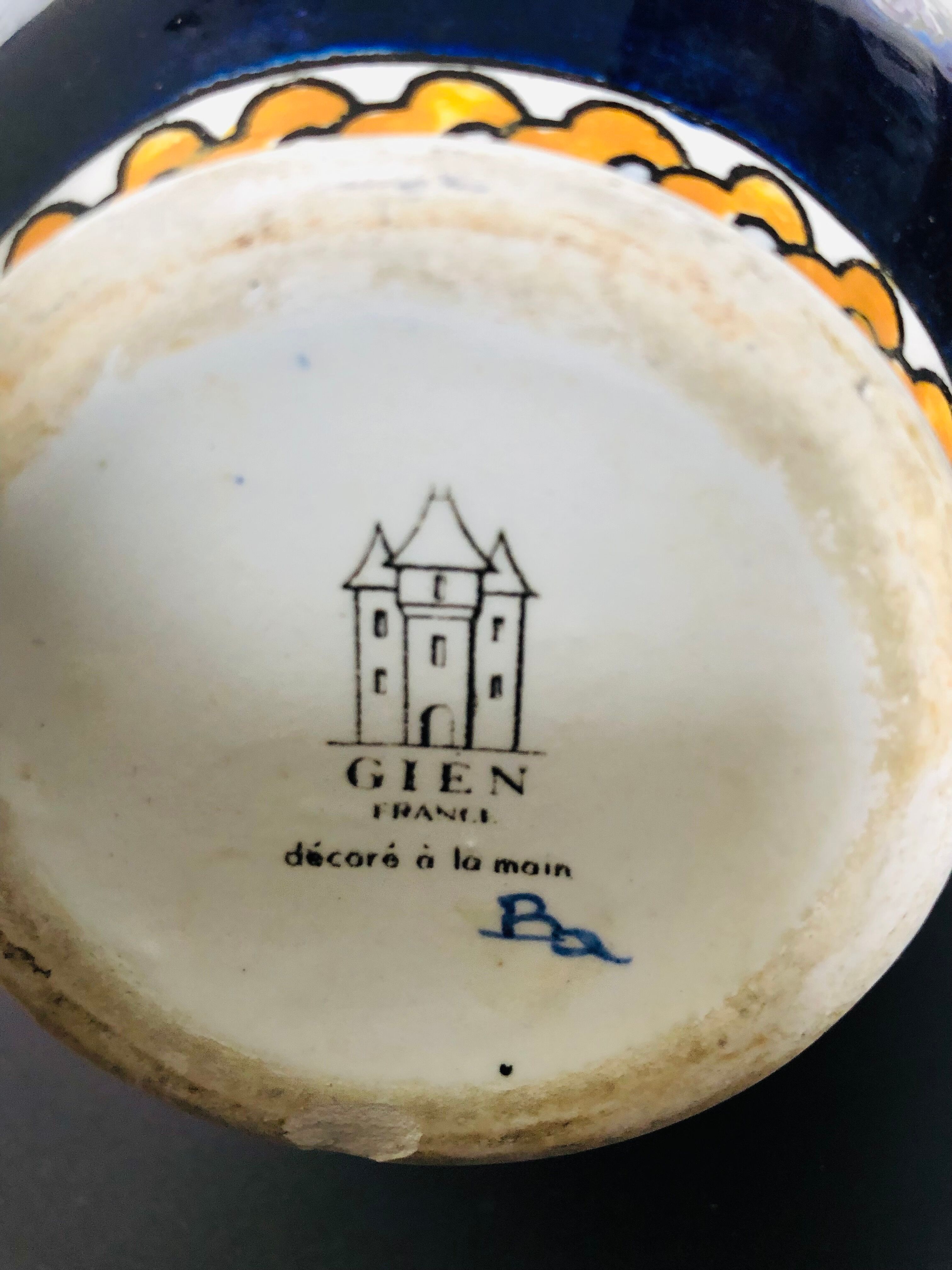 Earthenware vase from Gien Renaissance collection