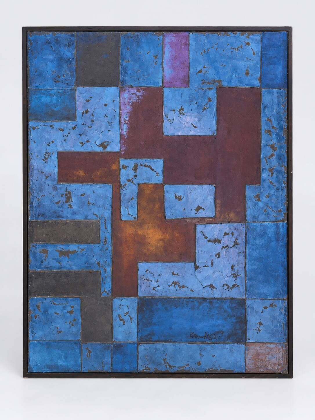 Abstract geometric table by Katia Korzin, painting on canvas.