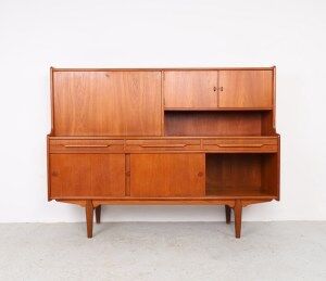 Danish design teak highboard, 1960s