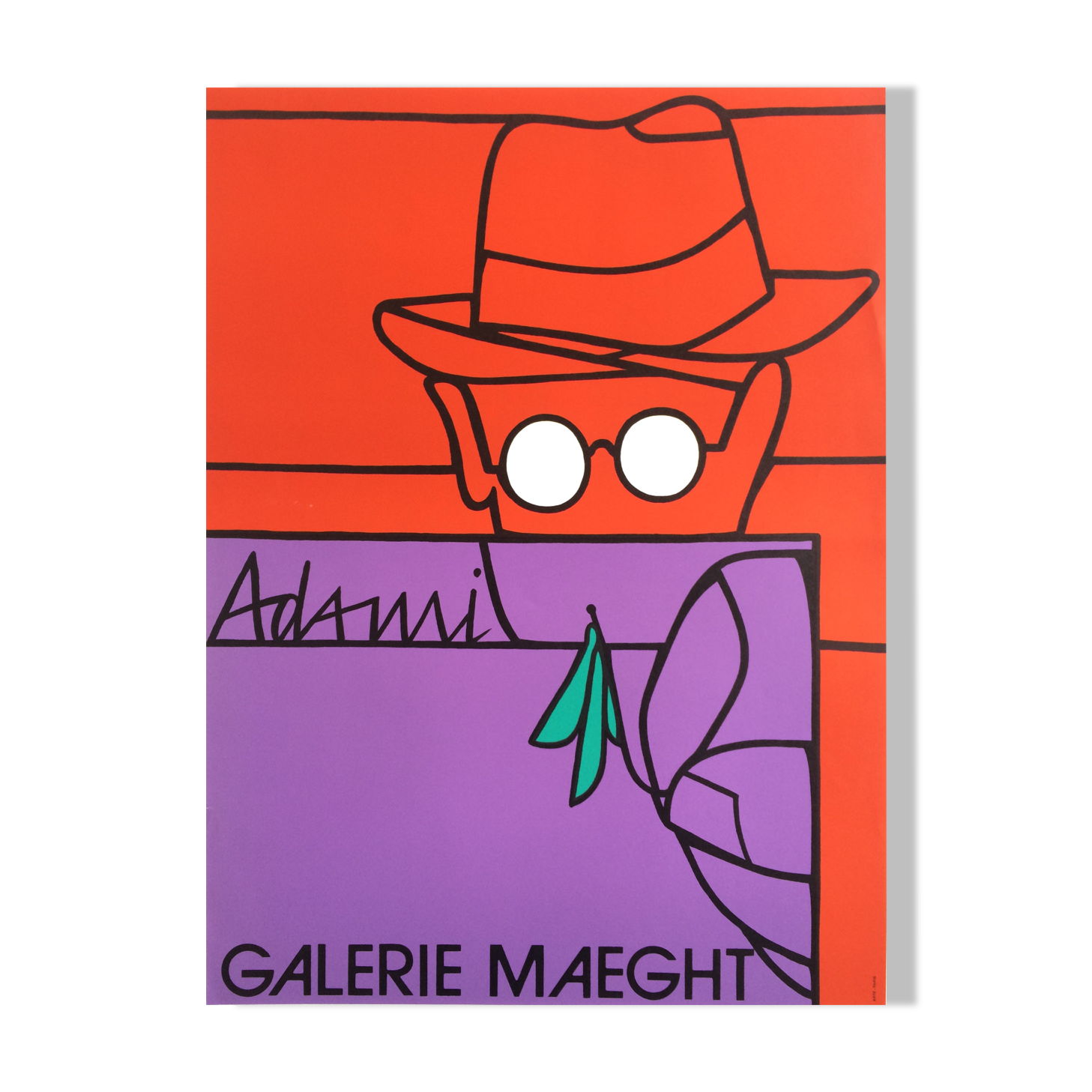 Valerio adami, galerie maeght, 1975. original poster printed in lithography
