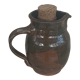 Carafe rafraîchissoir en céramique émaillée et bouchon en liège vintage