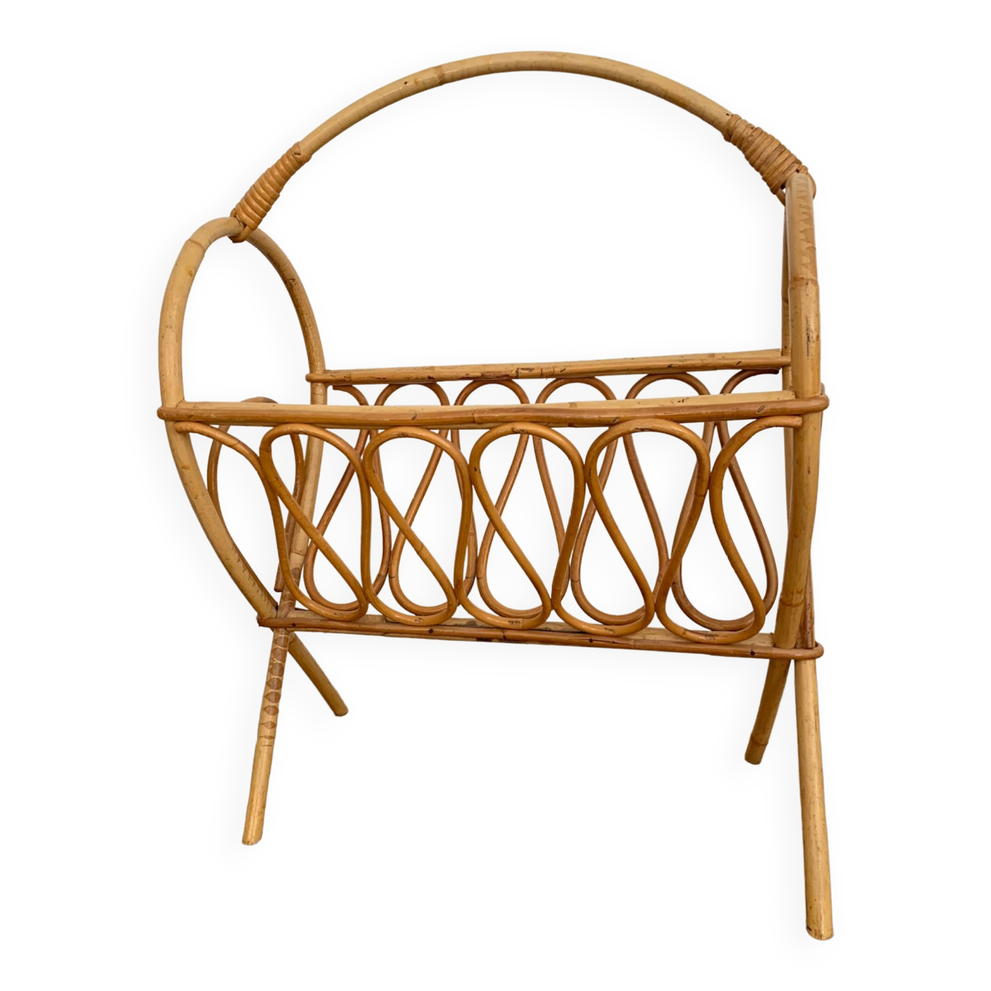 Rattan magazine rack