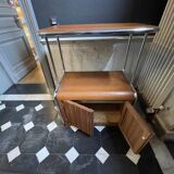 Modernist Art Deco Bauhaus side furniture in tubular chrome steel & wood, ca 1920/30