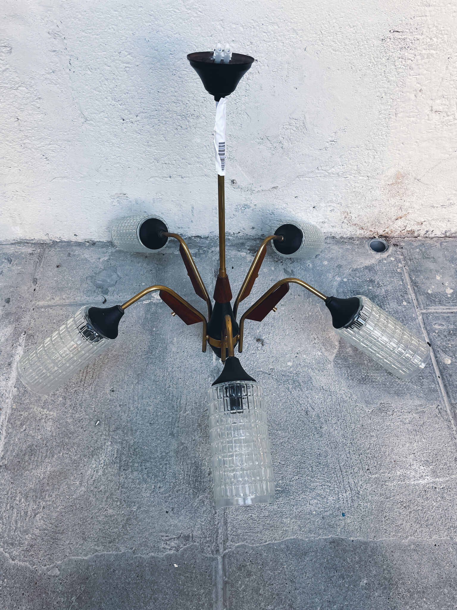 Scandinavian teak chandelier