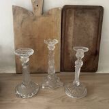 Lot of vintage glass candlesticks
