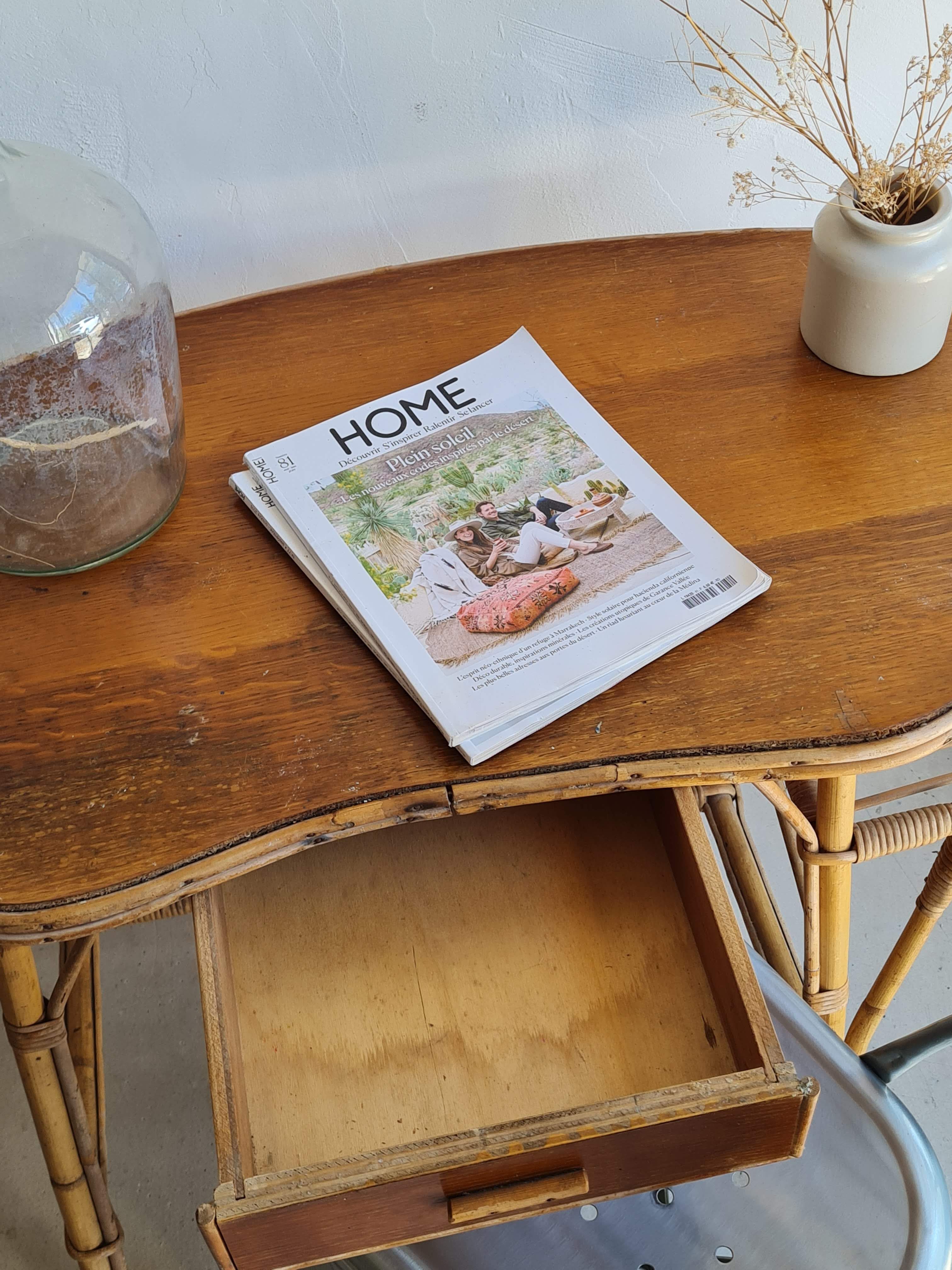 Vintage rattan desk