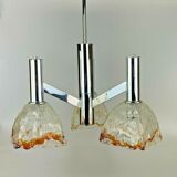 60s 70s Lamp Chrome Chandelier Chandelier Mazzega Murano Glass Design