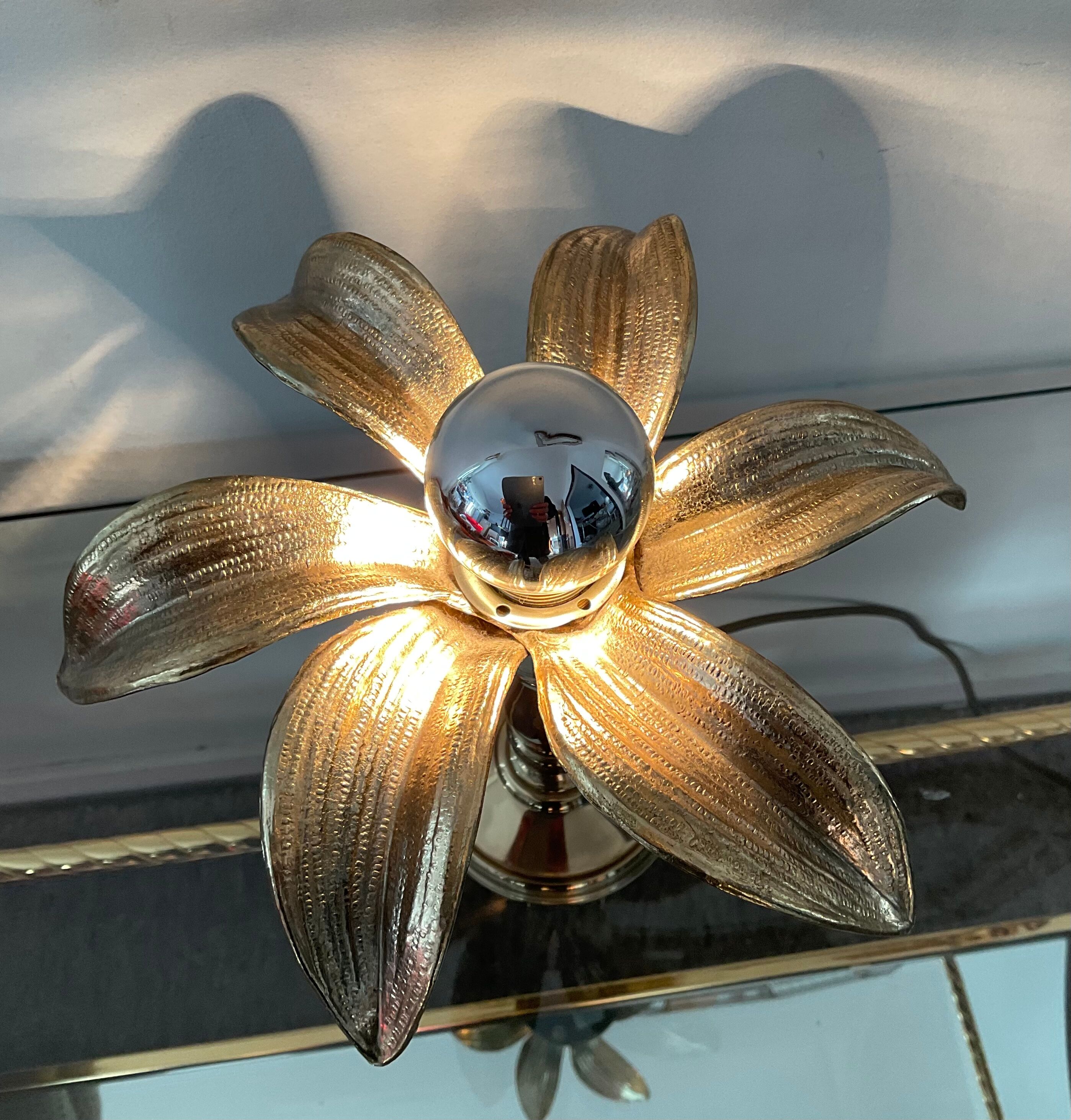 Golden palm lamp from the 70s