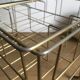 Side table gold vinyl door with wheels eiffel legs and glass checkered top