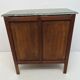 Commode 4 tiroirs marqueterie plateau marbre vert