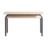Children's metal desk completely redesigned with terrazzo imitation and a beech top