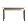 Completely redesigned metal children's desk with terrazzo imitation and beech top