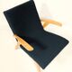 Fauteuil vintage Couleur Bleu Marine Bois Clair Design Midcentury