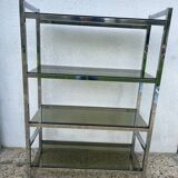 Chrome shelf with smoked glass