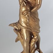 Old Regule Statuette The Source Auguste Moreau Base Green Onyx 19 cm
