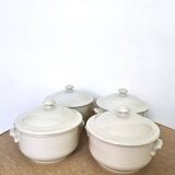 Anciennes cocottes ou 4 petites soupières  céramique française