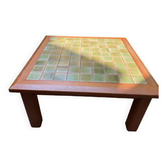 Vintage green tile square table