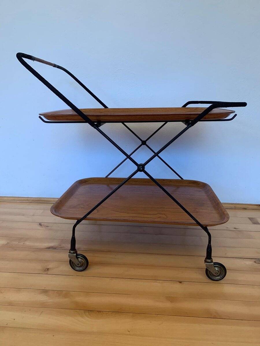 Swedish bar trolley by Paul Nagel for JIE Gantofta, 1950s