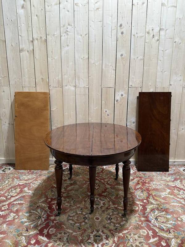 Table de salle à manger ovale en acajou style Napoléon III - Anglaise