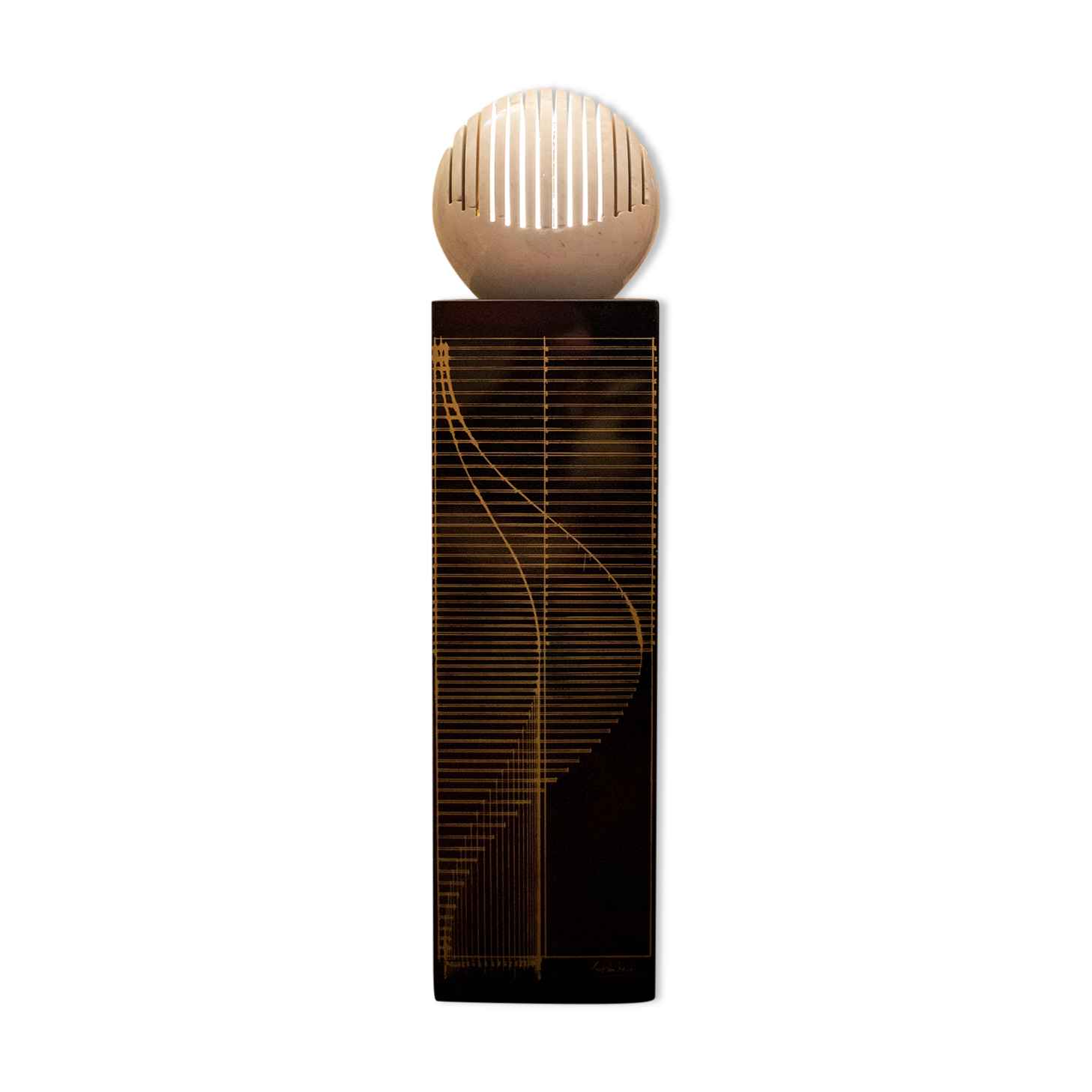 Lamp-sculpture produces the sound harp Model Harp by Alfredo Pizzo Greco for Zanotta Anni'70