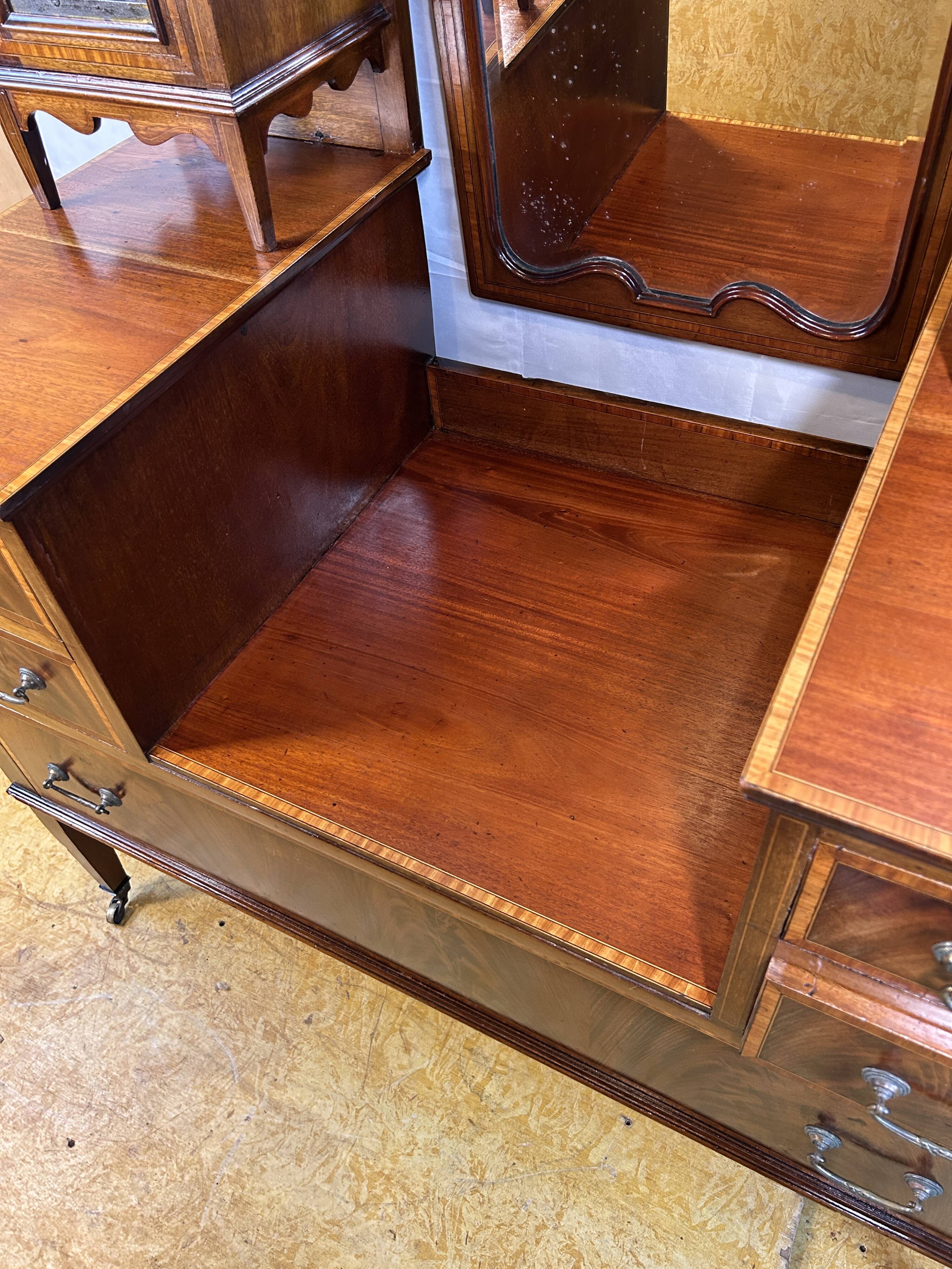 Edwardian Vintage Inlaid Console Hall Table / Dressing Table – 1900–1910