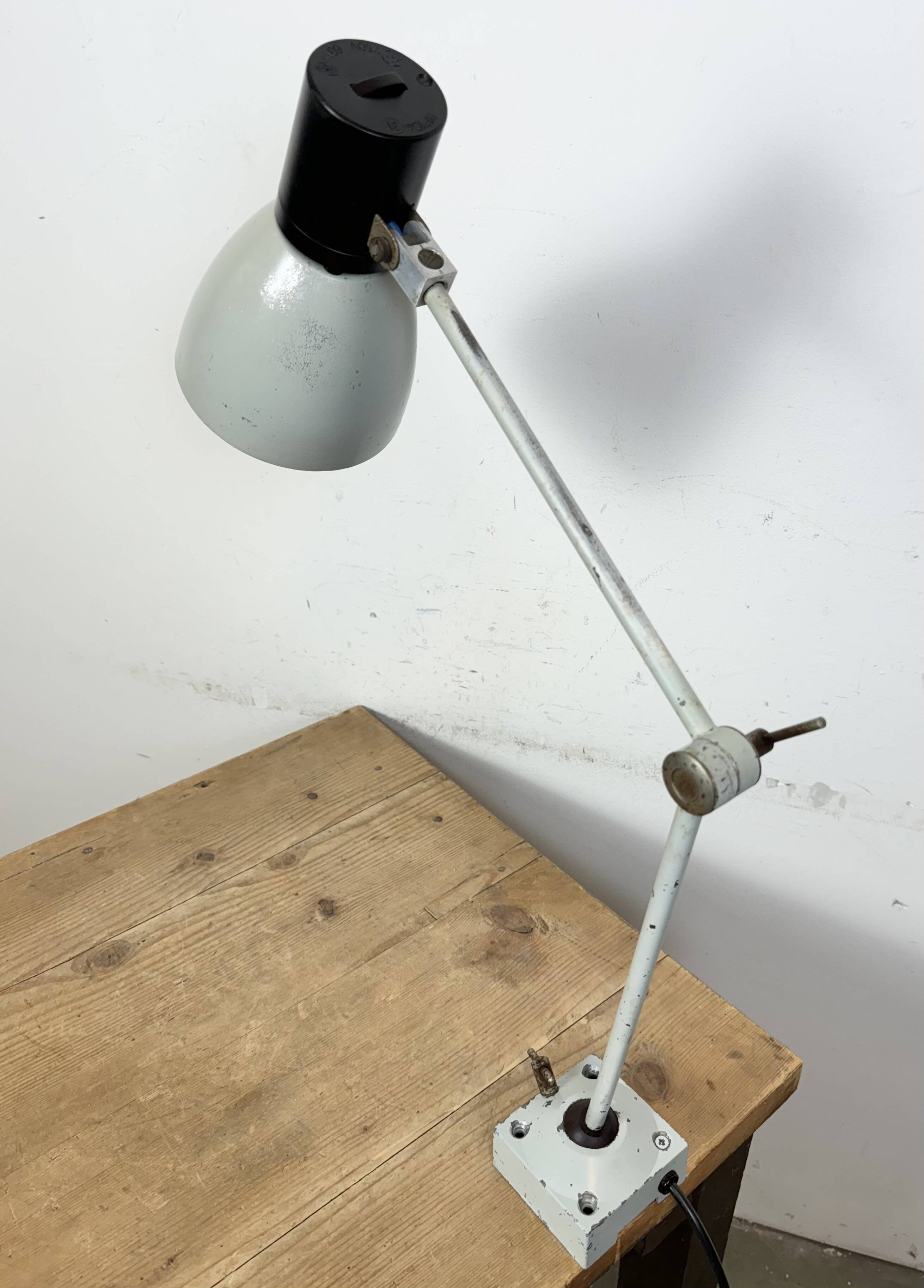 Grey Industrial Table Lamp from Elektrosvit, 1970s
