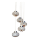 Large chandelier pendant waterfall glass globes Mazzega Murano design seventies LAMP-7267