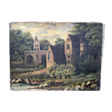 Tableau ancien paysage sur toile, XIX Siècle