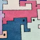 Geometric animal/Tetris rug, vintage